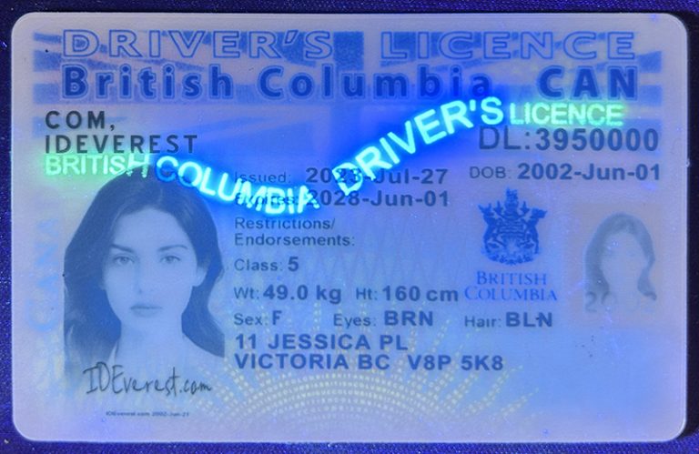 British Columbia fake ID